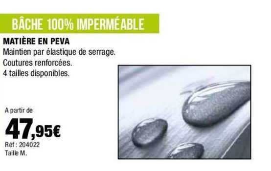 bâche 100% imperméable matière en peva