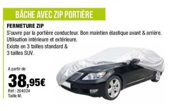 bâche avec zip portière fermeture zip