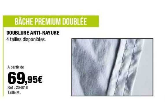 bâche premium doublée : doublure anti-rayure