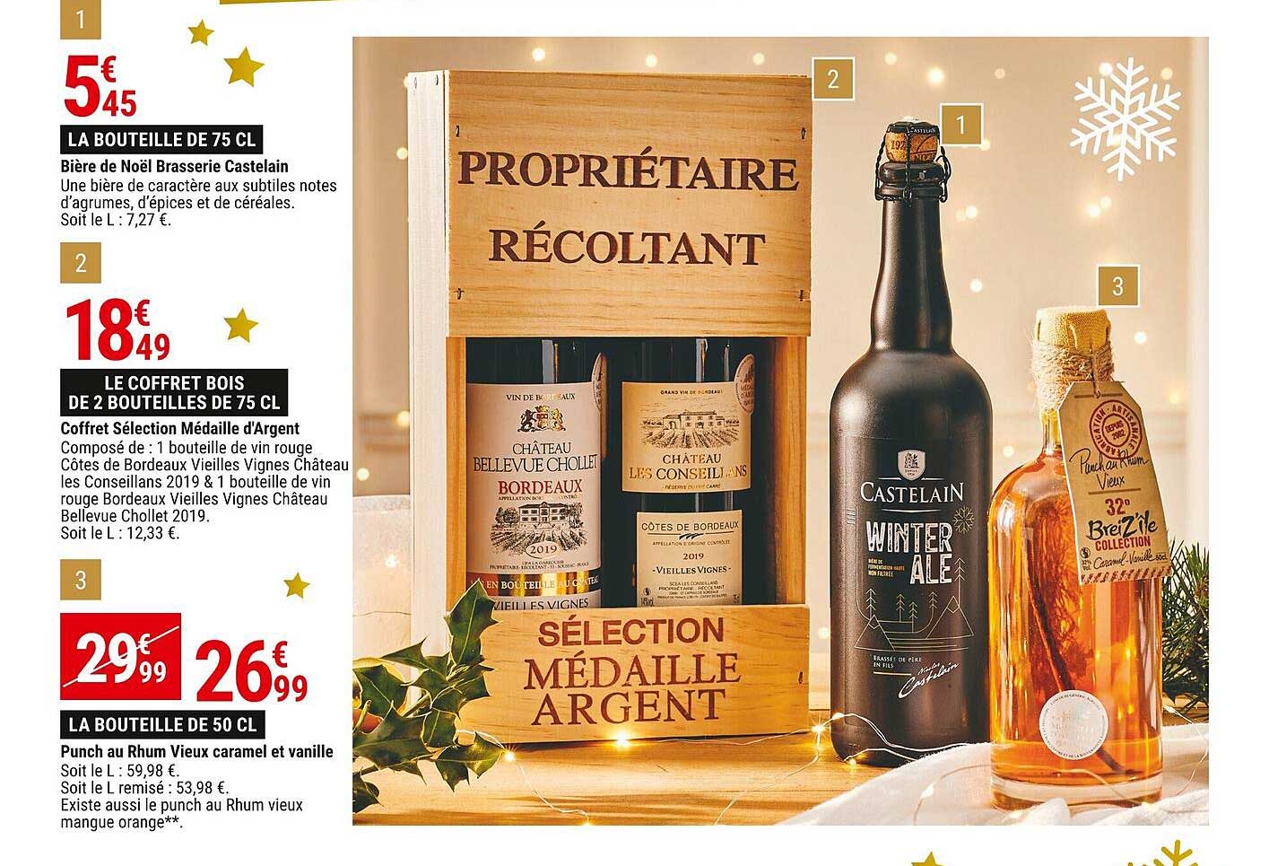 bière de noël brasserie castelain, coffret sélection médaille d'argent, punch au rhum vieux caramel et vanille