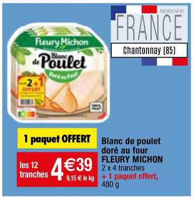 blanc de poulet doré au four fleury michon