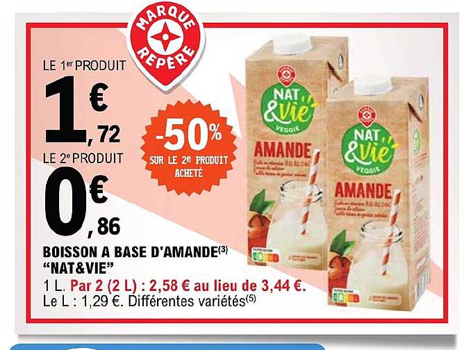 boisson à base d'amande "nat & vie"