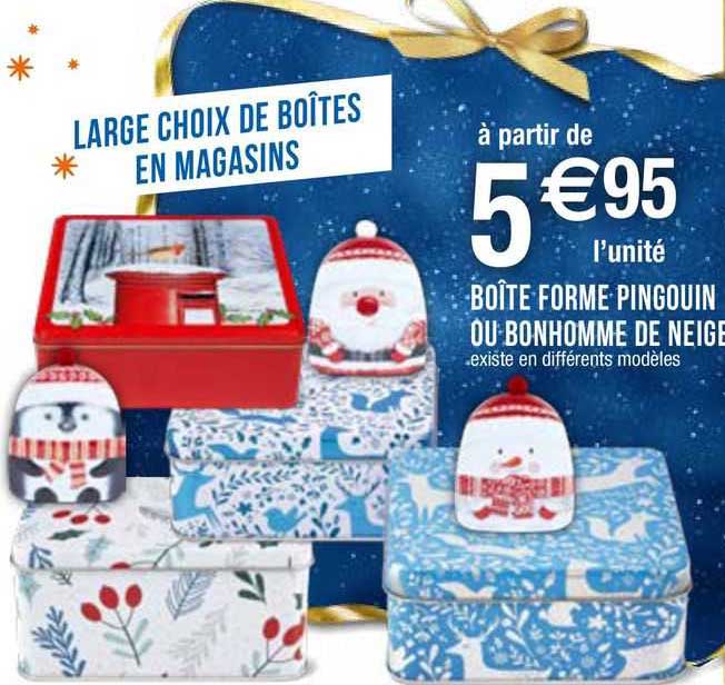boîte forme pingouin ou bonhomme de neige