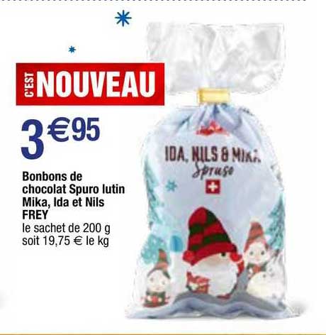 bonbons de chocolat spuro lutin mika, ida et nils frey
