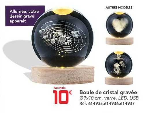 boule de cristal gravée