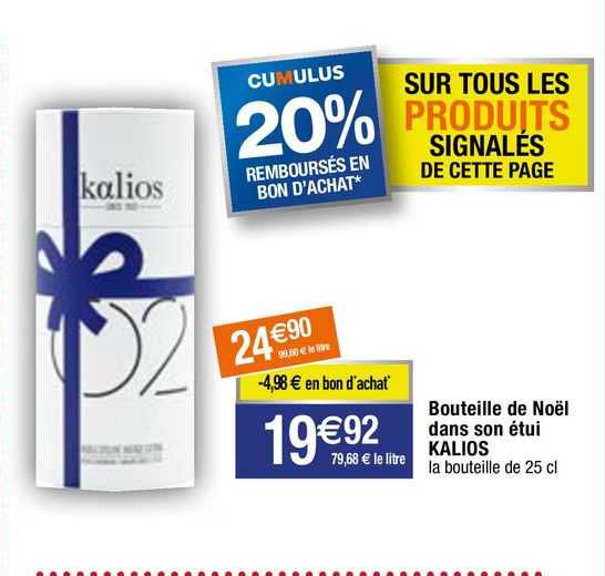 bouteille de noël dans son étui kalios