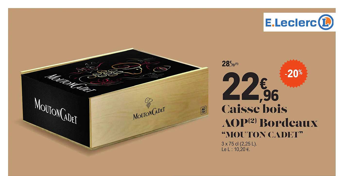 caisse bois aop bordeaux "mouton cadet"