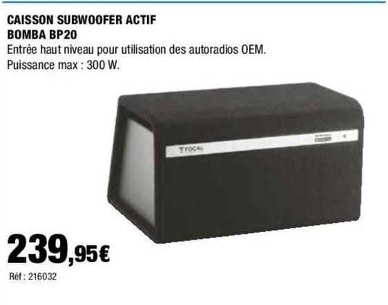 caisson subwooder actif bomba bp20
