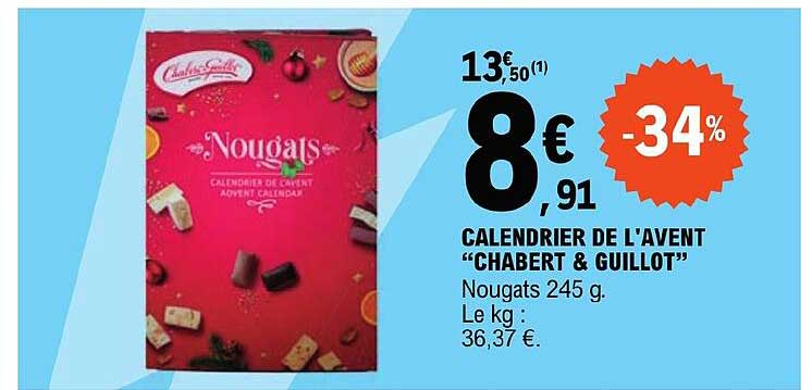 calendrier de l'avent chabert & guillot
