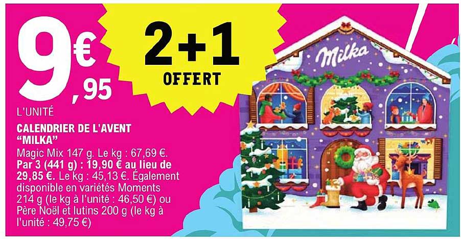 calendrier de l'avent milka