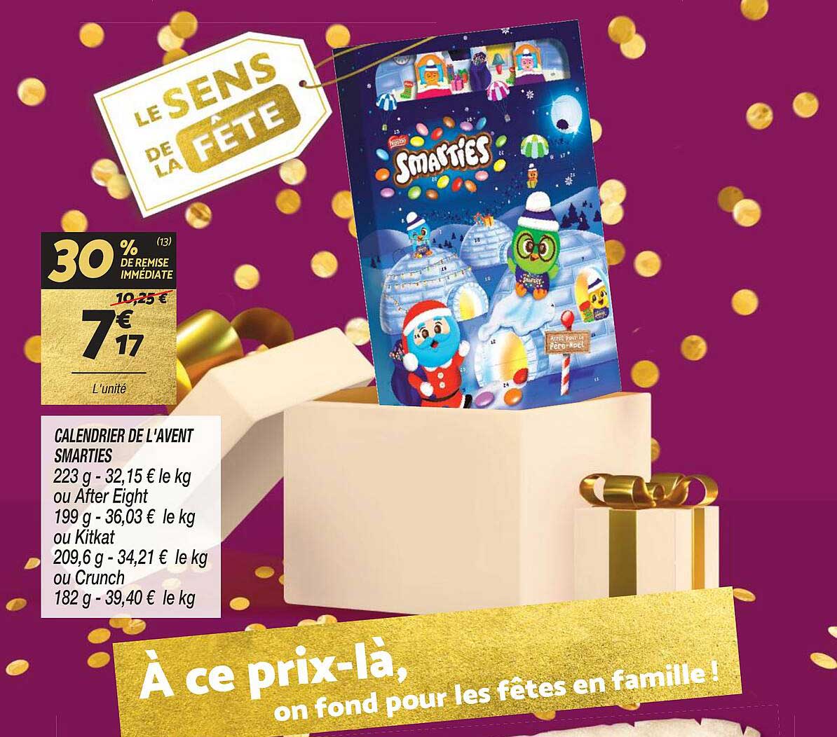calendrier de l'avent smarties