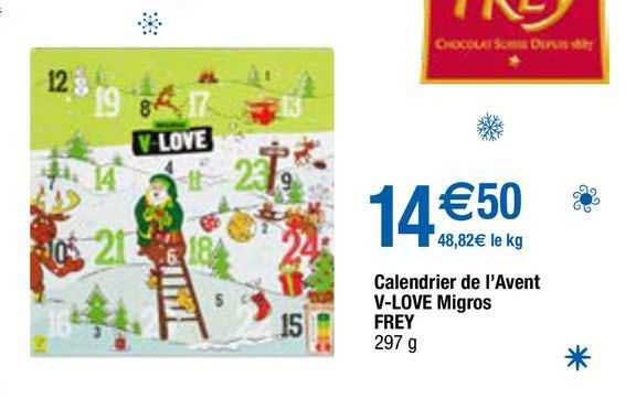 calendrier de l'avent v-love migros frey