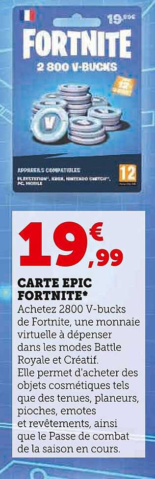Carte épic Fortnite