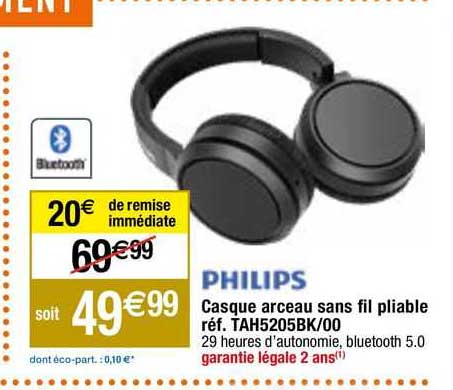 Casque Arceau Sans Fil Pliable Philips