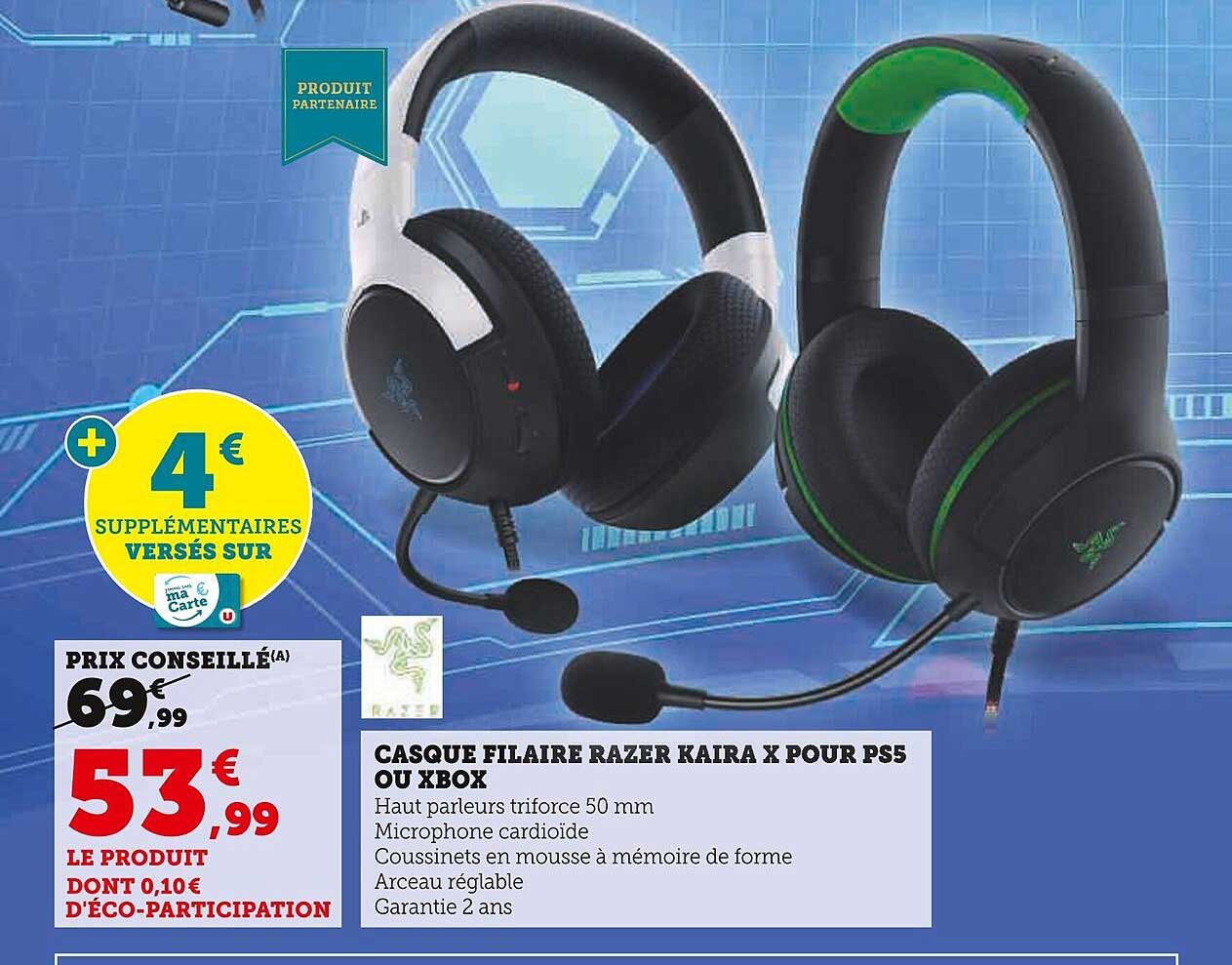 casque filaire razer kaira x pour ps5 ou xbox