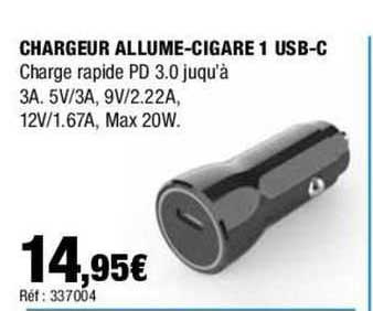 chargeur allume-cigare 1 usb-c
