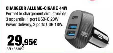 chargeur allume-cigare 44w