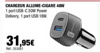 chargeur allume-cigare 48w