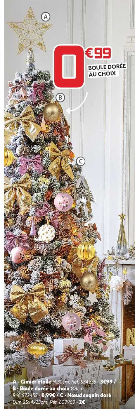 cimier étoile ou boule dorée au choix ou noeud sequin doré