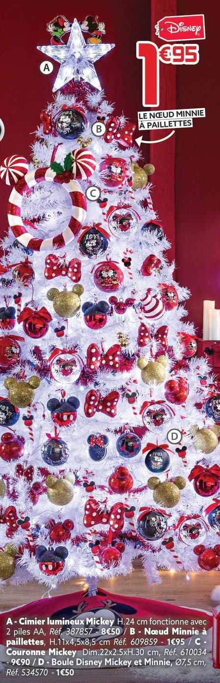 cimier lumineux mickey - nœud minnie à paillettes - couronne mickey ou boule disney mickey et minnie