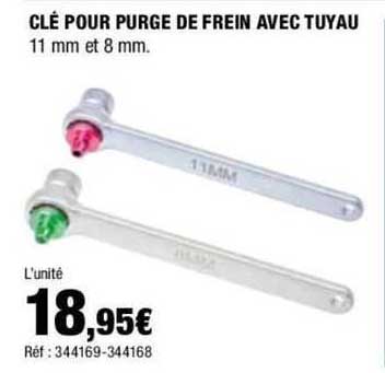 clé pour purge de frein avec tuyau