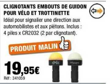 clignotants embouts de guidon pour vélo et trottinette