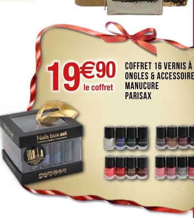 coffret 16 vernis à ongles & accesoire manicure parisax