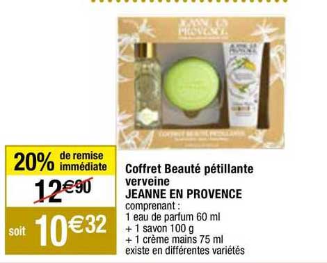 coffret beauté pétillante verveine jeanne en provence