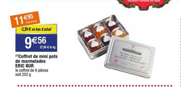 coffret de mini pots de marmelades eric bur