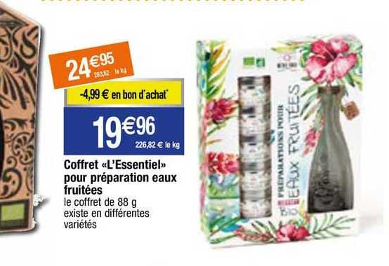coffret «essentiel pour préparation eaux fruitées»
