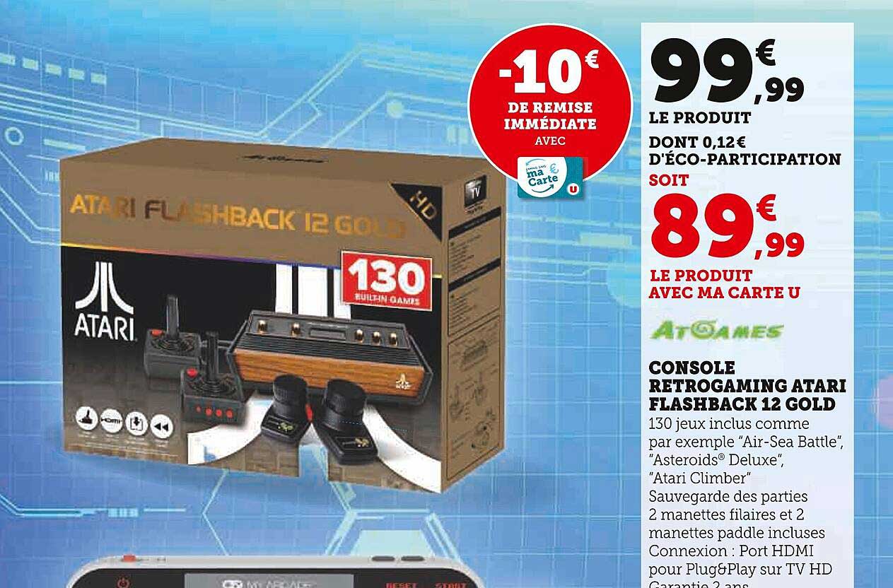 console retrogaming atari flashback 12 gold