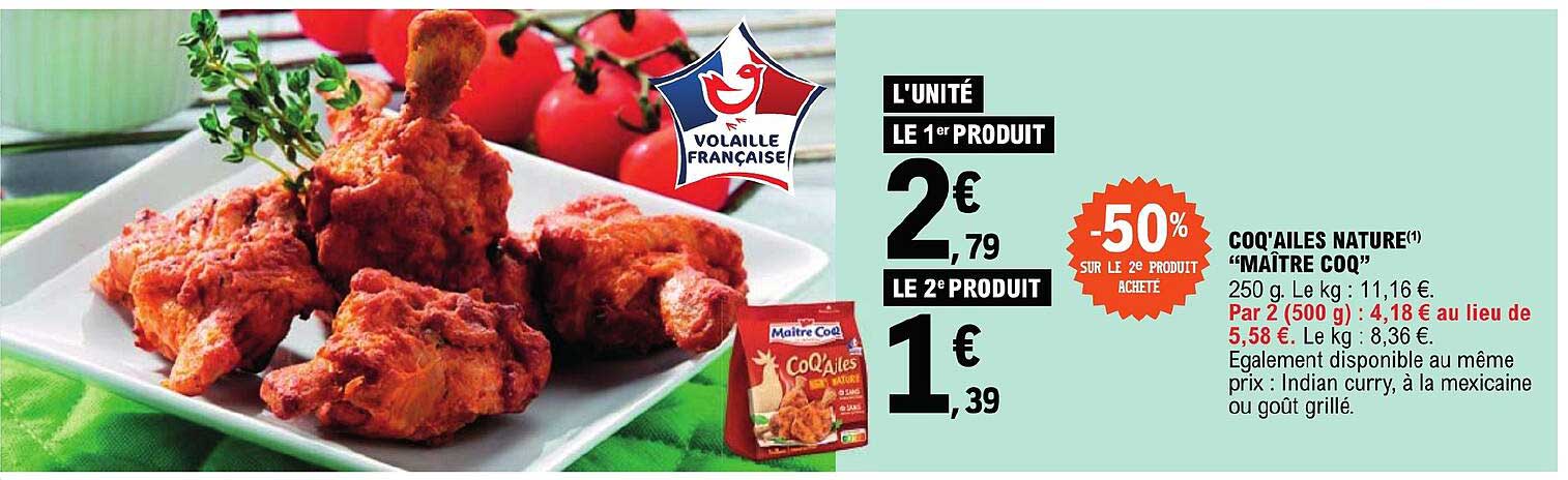 coq'ailes nature "maître coq"