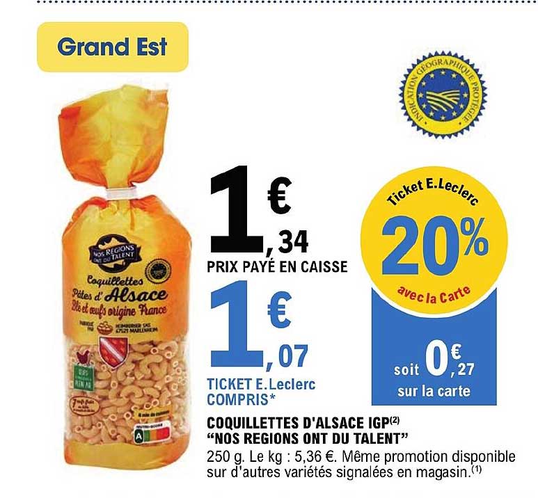 coquillettes d'alsace igp "nos régions ont du talent"