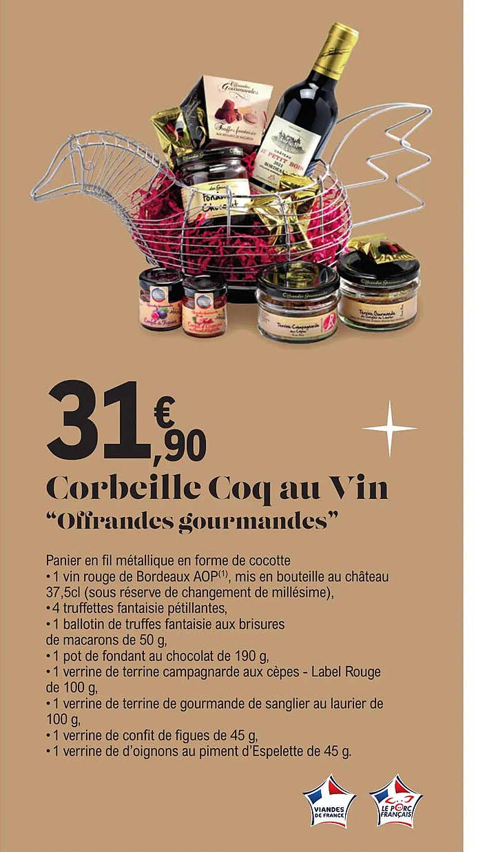 corbeille coq au vin "offrandes gourmandes"