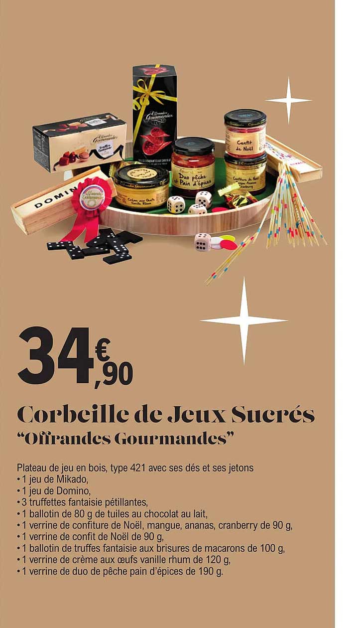 corbeille de jeux sucrés "offrandes gourmandes"