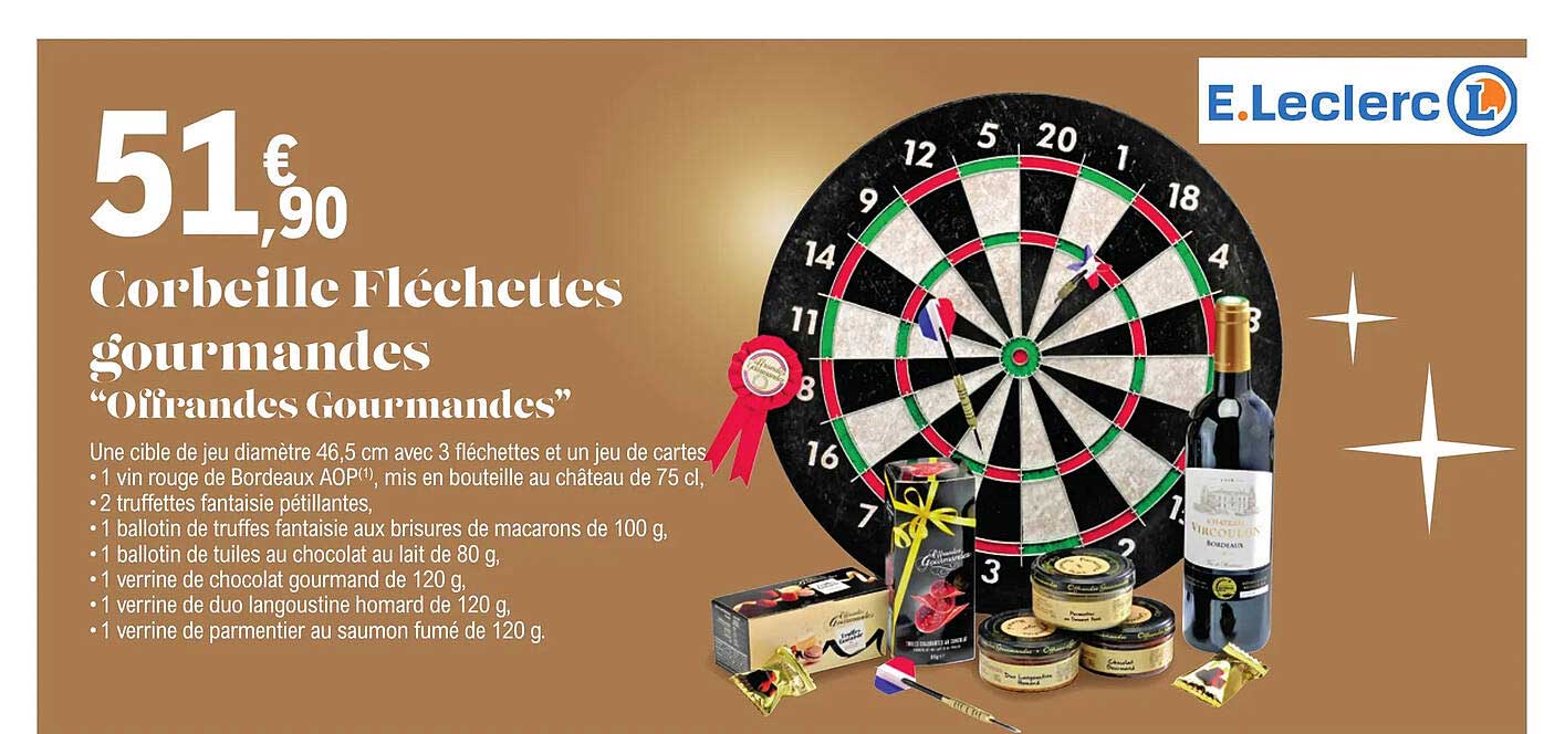 corbeille fléchettes gourmandes "offrandes gourmandes"