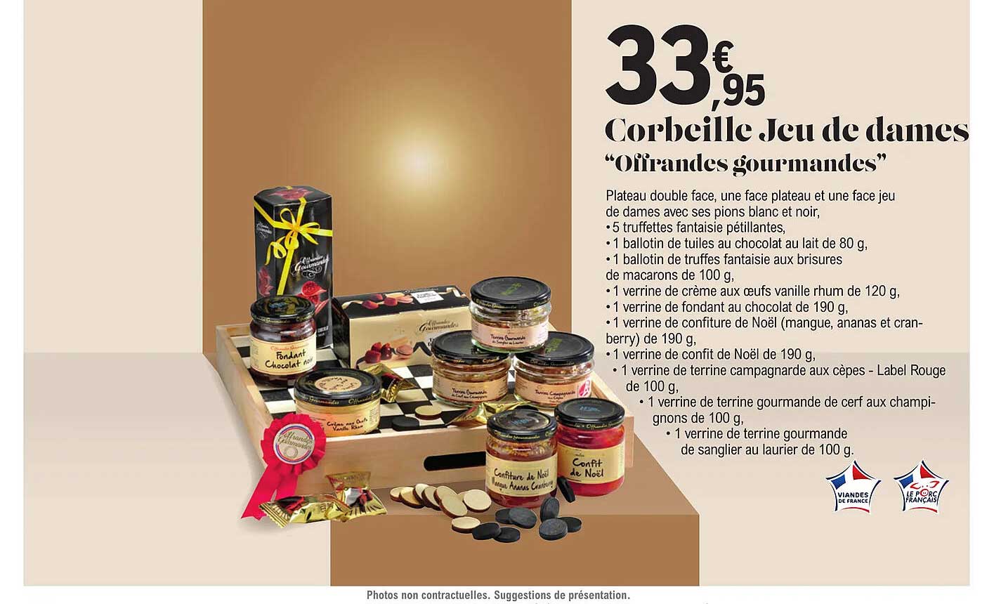 corbeille jeu de dames "offrandes gourmandes"