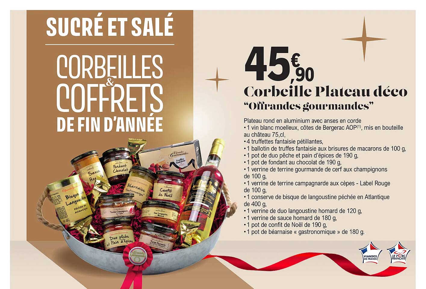 corbeille plateau déco "offrandes gourmandes"