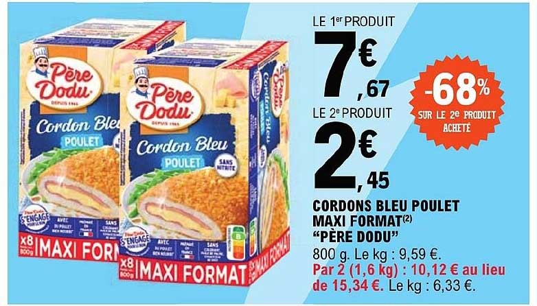 cordons bleu poulet maxi format "père dodu"