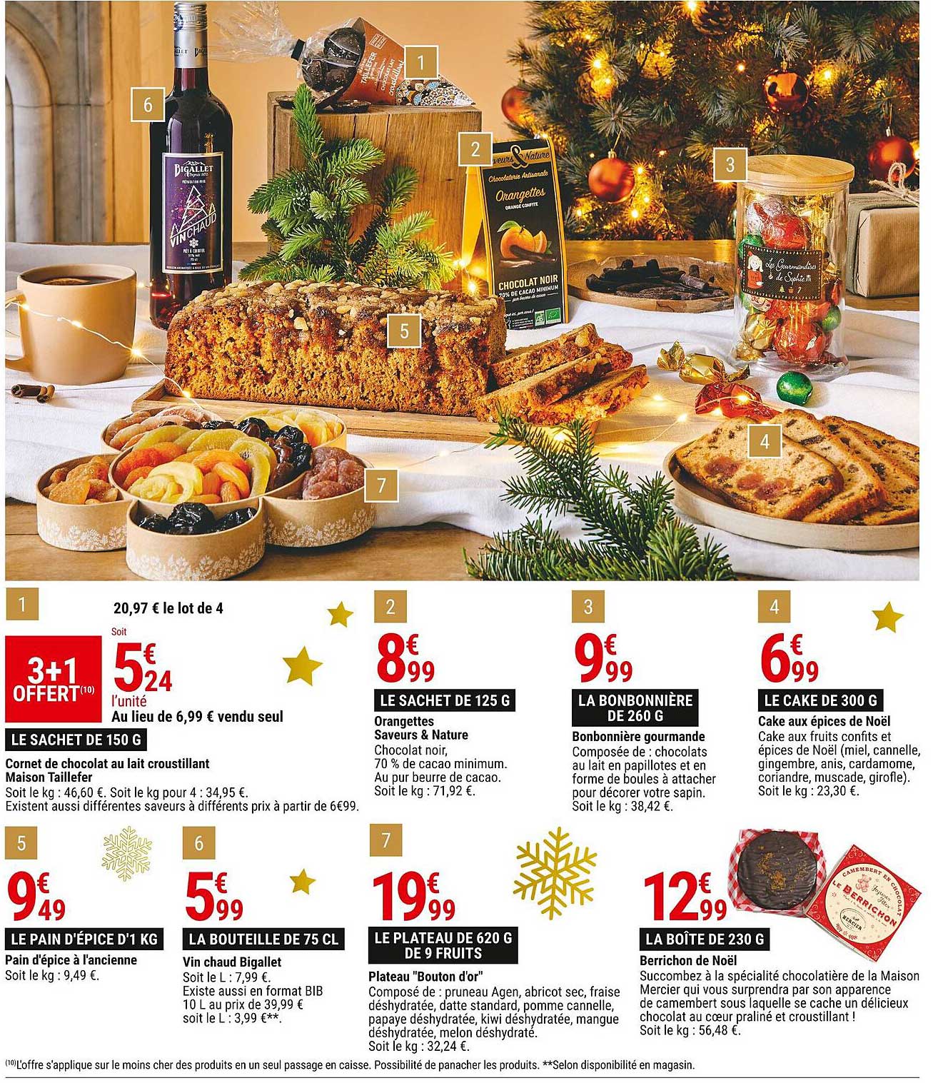 cornet de chocolat au lait croustillant maison taillefer, orangettes saveurs & nature, bonbonnière gourmande, cake aux épices de noël, pain d'épice à l'ancienne, vin chaud bigallet,plateau bouton d'or