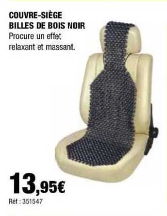 couvre-siège billes de bois noir