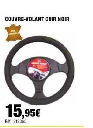 couvre-volant cuir noir