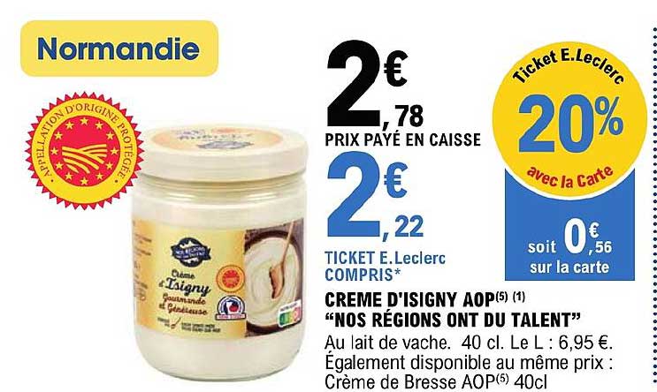 creme d'isigny aop "nos régions ont du talent"