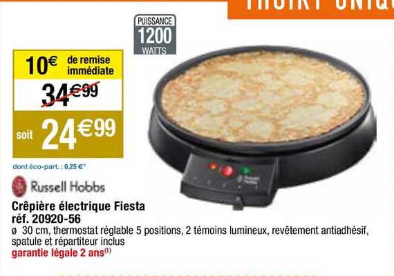 crêpière électrique fiesta russell hobbs