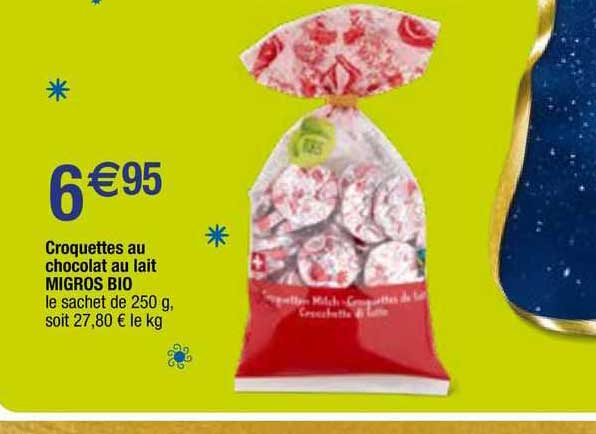 croquettes au chocolat au lait migros bio