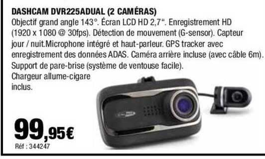 dashcam dvr225adual (2 caméras)