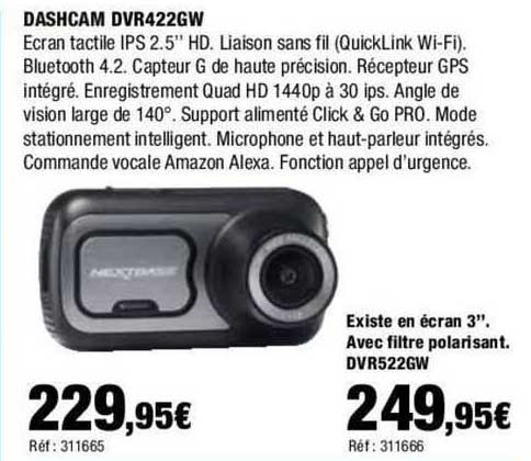 dashcam dvr422gw