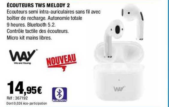 écouteurs tws melody 2