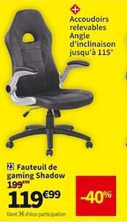 fauteuil de gaming shadow