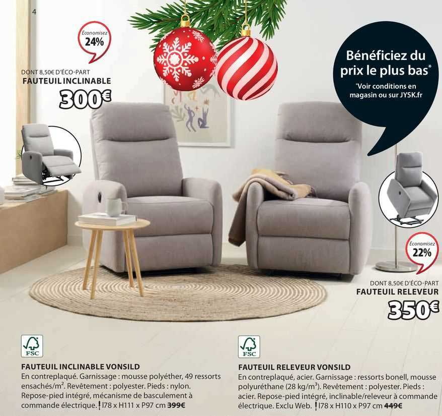 fauteuil inclinable vonsild fauteuil releveur vonsild